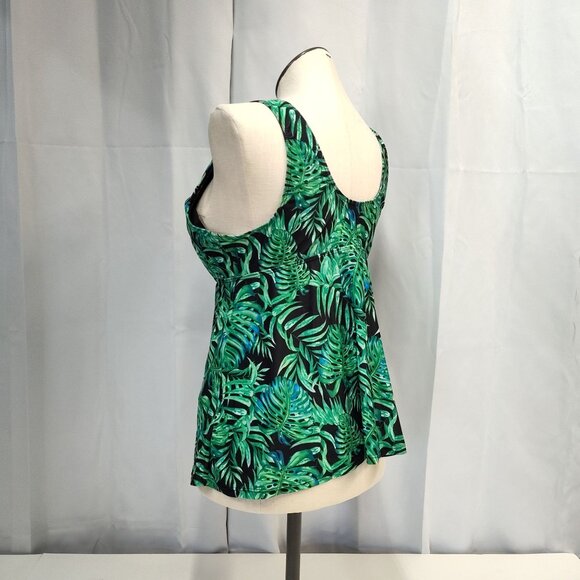 DACI Tankini Swim Top 3XL Tropical Leaf Print No Bottom or Bra Insert Great Cond - Picture 5 of 8